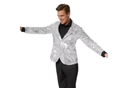 dressforfun Sakko Jackett Herren Grau/Silber/Blau