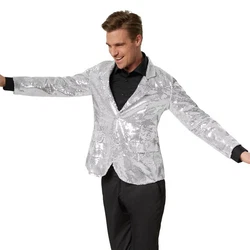dressforfun Sakko Jackett Herren Grau/Silber/Blau