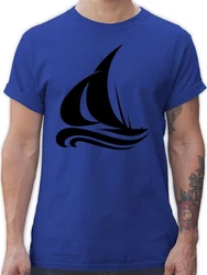 Shirtracer T-Shirt Segelboot Wellen Boot & Schiff Deko Blau
