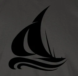 Shirtracer T-Shirt Segelboot Wellen Boot & Schiff Deko Dunkelgrau/Grau