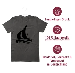 Shirtracer T-Shirt Segelboot Wellen Boot & Schiff Deko Dunkelgrau/Grau