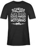 Shirtracer T-Shirt Scheiß aufs Pferd echte Prinzen kommen mit dem Motorrad Rosa