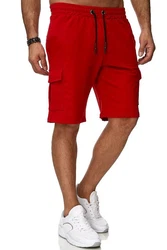 Reslad Sweatshorts Cargo Bermuda Jogginghose Rot