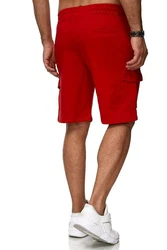 Reslad Sweatshorts Cargo Bermuda Jogginghose Rot