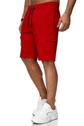 Reslad Sweatshorts Cargo Bermuda Jogginghose Rot
