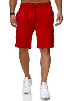 Reslad Sweatshorts Cargo Bermuda Jogginghose Rot