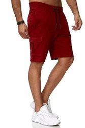 Reslad Sweatshorts Cargo Bermuda Jogginghose Dunkelrot/Rot/Bordeaux