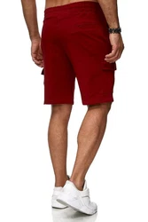 Reslad Sweatshorts Cargo Bermuda Jogginghose Dunkelrot/Rot/Bordeaux