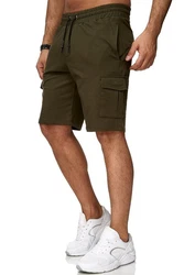 Reslad Sweatshorts Cargo Bermuda Jogginghose Khaki/Dunkelgrün