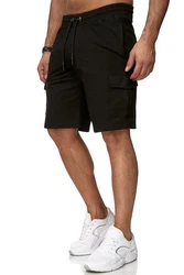 Reslad Sweatshorts Cargo Bermuda Jogginghose Khaki/Dunkelbraun/Dunkelgrün/Schwarz