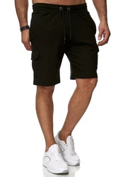 Reslad Sweatshorts Cargo Bermuda Jogginghose Khaki/Dunkelbraun/Dunkelgrün/Schwarz