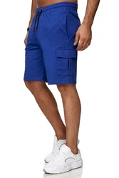 Reslad Sweatshorts Cargo Bermuda Jogginghose Blau/Dunkelblau