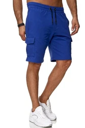 Reslad Sweatshorts Cargo Bermuda Jogginghose Blau/Dunkelblau