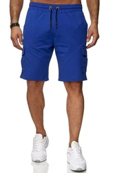 Reslad Sweatshorts Cargo Bermuda Jogginghose Blau/Dunkelblau
