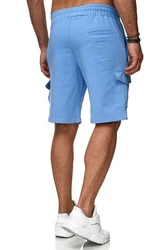 Reslad Sweatshorts Cargo Bermuda Jogginghose Hellblau/Blau