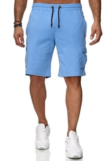 Reslad Sweatshorts Cargo Bermuda Jogginghose Hellblau/Blau