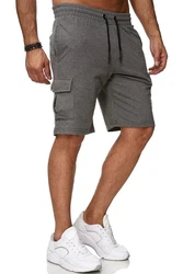 Reslad Sweatshorts Cargo Bermuda Jogginghose Dunkelgrau/Khaki/Grau/Hellgrau