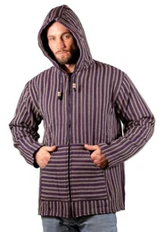 Kapuzennickijacke Kapuzenjacke Kapu Hoodie mit Kapuze Goa Hippie Jacke Nepal Fair