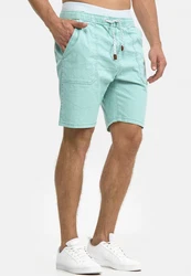 Indicode Chino Shorts Stoufville Grün/Türkis/Blau