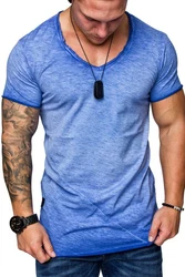 REPUBLIX T-Shirt AVA Herren V-Ausschnitt Shirt Hellblau/Blau