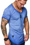 REPUBLIX T-Shirt AVA Herren V-Ausschnitt Shirt Hellblau/Blau