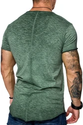 REPUBLIX T-Shirt AVA Herren V-Ausschnitt Shirt Dunkelgrün/Grün
