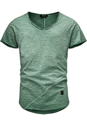 REPUBLIX T-Shirt AVA Herren V-Ausschnitt Shirt Dunkelgrün/Grün