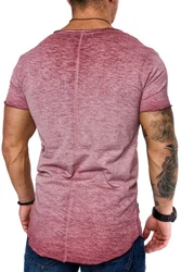 REPUBLIX T-Shirt AVA Herren V-Ausschnitt Shirt Dunkelrot/Rosa/Rot/Lila