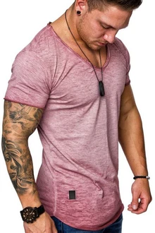 REPUBLIX T-Shirt AVA Herren V-Ausschnitt Shirt Dunkelrot/Rosa/Rot/Lila REPUBLIX T-Shirt AVA Herren V-Ausschnitt Shirt Dunkelrot/Rosa/Rot/Lila