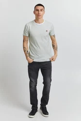 Indicode T-Shirt IDLupko Grau/Mintgrün/Hellgrau/Khaki