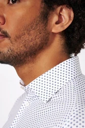 DESOTO Langarm Businesshemd Raglanschnitt Weiß/Hellblau/Creme