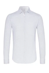 DESOTO Langarm Businesshemd Raglanschnitt Weiß/Hellblau/Creme