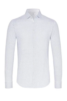 DESOTO Langarm Businesshemd Raglanschnitt Weiß/Hellblau/Creme