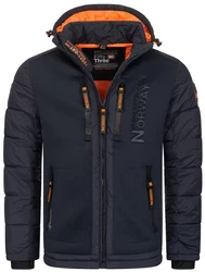 Geographical Norway Steppjacke Parka Kapuzenjacke Outdoorjacke Dunkelblau