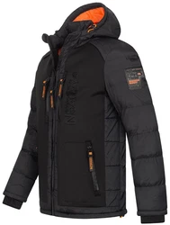 Geographical Norway Steppjacke Parka Kapuzenjacke Outdoorjacke Schwarz/Grau/Orange/Dunkelgrau
