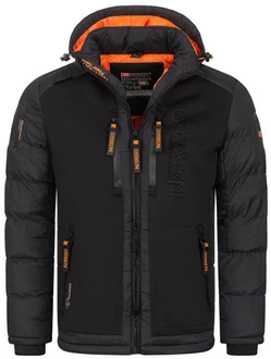 Geographical Norway Steppjacke Parka Kapuzenjacke Outdoorjacke Schwarz/Grau/Orange/Dunkelgrau Geographical Norway Steppjacke Parka Kapuzenjacke Outdoorjacke Schwarz/Grau/Orange/Dunkelgrau