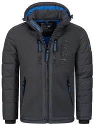 Geographical Norway Steppjacke Parka Kapuzenjacke Outdoorjacke Dunkelblau/Dunkelgrau/Grau/Blau