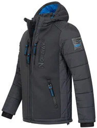 Geographical Norway Steppjacke Parka Kapuzenjacke Outdoorjacke Dunkelblau/Dunkelgrau/Grau/Blau