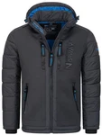 Geographical Norway Steppjacke Parka Kapuzenjacke Outdoorjacke Dunkelblau/Dunkelgrau/Grau/Blau