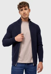 Indicode Strickjacke Dodson Dunkelblau/Hellblau/Blau