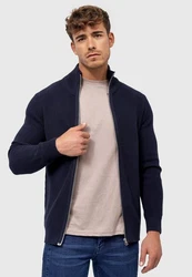 Indicode Strickjacke Dodson Dunkelblau/Hellblau/Blau