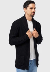 Indicode Strickjacke Anaheim Schwarz/Braun/Gelb/Rot