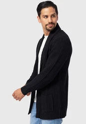 Indicode Strickjacke Anaheim Schwarz/Braun/Gelb/Rot