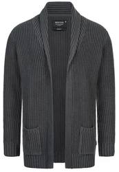 Indicode Strickjacke Anaheim Dunkelgrau/Hellgrau/Grau