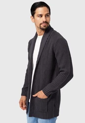Indicode Strickjacke Anaheim Dunkelgrau/Hellgrau/Grau