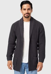 Indicode Strickjacke Anaheim Dunkelgrau/Hellgrau/Grau