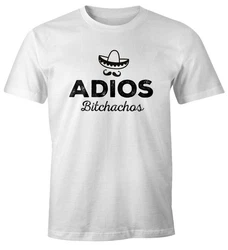 MoonWorks Print-Shirt Herren T-Shirt Spruch Adios Bitchachos Rot/Neonfarben/Blau/Grün/Creme