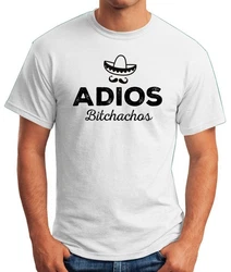 MoonWorks Print-Shirt Herren T-Shirt Spruch Adios Bitchachos Rot/Neonfarben/Blau/Grün/Creme