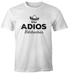 MoonWorks Print-Shirt Herren T-Shirt Spruch Adios Bitchachos Rot/Neonfarben/Blau/Grün/Creme
