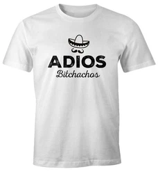 MoonWorks Print-Shirt Herren T-Shirt Spruch Adios Bitchachos Rot/Neonfarben/Blau/Grün/Creme